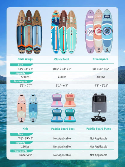 Niphean Inflatable Stand Up Paddle Board with SUP Accessories, Anti-Slip EVA Deck, 10’6’’ Inflatable Paddle Boards for Adults & Youth of All Skill Levels